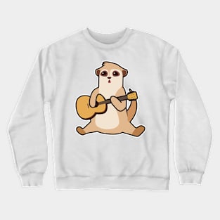 Meerkat at Music with Guitar Crewneck Sweatshirt